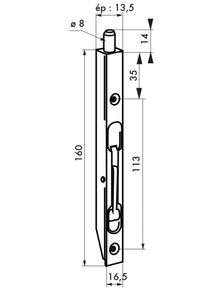 Serratura a gomito per finestre, a levetta, 160mm, zincata - FERCO BY THIRARD