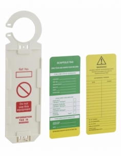 Porta cartellini per ponteggi con etichetta 92 x 325mm, Lockout Tagout LOTO - THIRARD