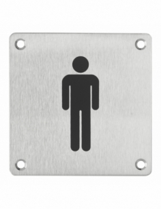 Targa segnaletica WC uomo 100 x 100 mm, fissaggio a vite – THIRARD
