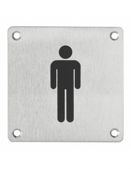 Targa segnaletica WC uomo 100 x 100 mm, fissaggio a vite – THIRARD