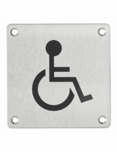 Targa segnaletica WC accessibile 100 x 100 mm, fissaggio a vite – THIRARD