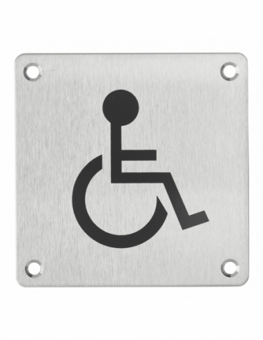 Targa segnaletica WC accessibile 100 x 100 mm, fissaggio a vite – THIRARD