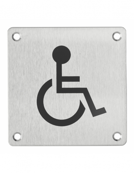 Targa segnaletica WC accessibile 100 x 100 mm, fissaggio a vite – THIRARD