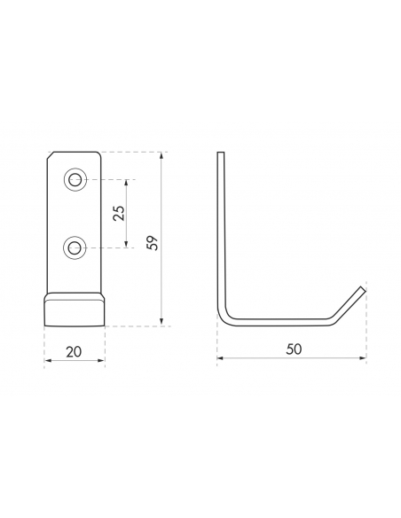 Appendiabiti INOX, acciaio inossidabile, H.59mm, satinato - THIRARD