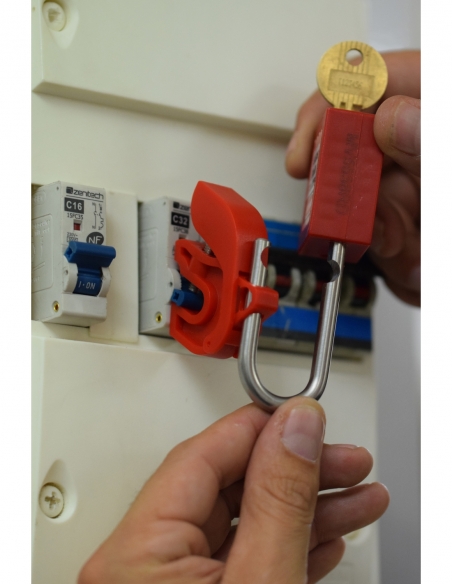 Blocco di sicurezza universale per interruttore quadro elettrico, lucchettabile, Lockout Tagout LOTO - THIRARD