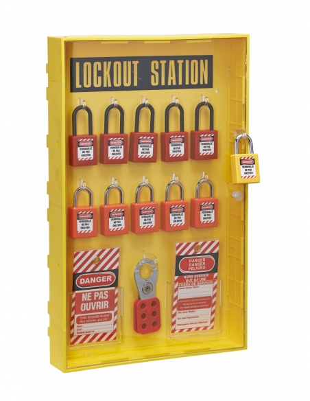 Armadio procedurale con porta trasparente, capacità 10 lucchetti, Lockout Tagout LOTO - THIRARD