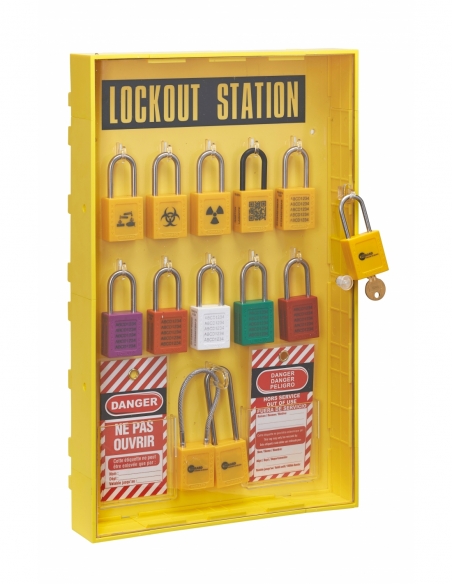 Armadio procedurale con porta trasparente, capacità 10 lucchetti, Lockout Tagout LOTO - THIRARD