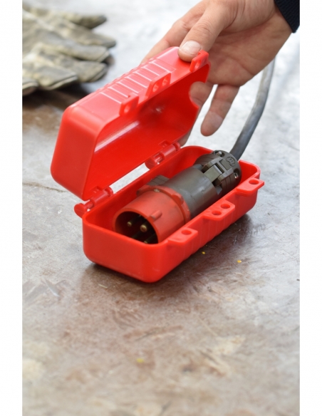 Blocco per presa 380V, chiusura con 4 lucchetti, Lockout Tagout LOTO - THIRARD