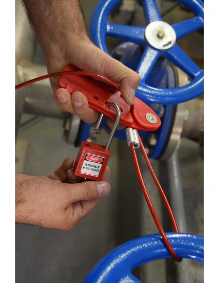 Cavo di blocco regolabile Ø 5 mm lunghezza 2,00 m, Lockout Tagout LOTO - THIRARD