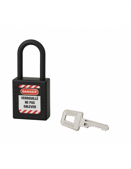 Lucchetto 40 mm in nylon con arco 6 X 38 mm NERO, Lockout Tagout LOTO - THIRARD