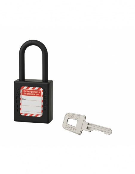 Lucchetto 40 mm in nylon con arco 6 X 38 mm NERO, Lockout Tagout LOTO - THIRARD