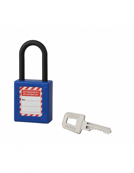 Vista aggiuntiva 1 di Lucchetto con arco in nylon Ø 6 x 38 mm, blu – THIRARD