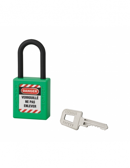 Lucchetto con arco in nylon Ø 6 x 38 mm, verde – THIRARD