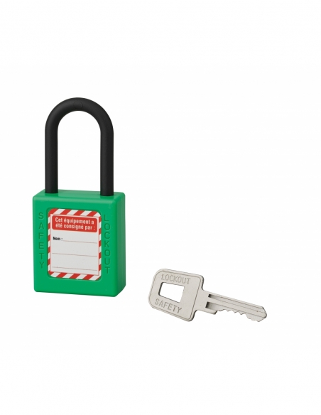 Vista aggiuntiva 1 di Lucchetto con arco in nylon Ø 6 x 38 mm, verde – THIRARD