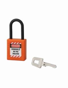 Lucchetto con arco in nylon Ø 6 x 38 mm, arancione – THIRARD