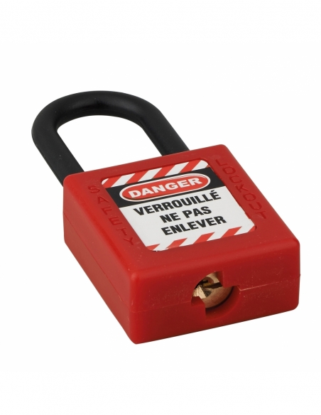 Lucchetto 40 mm in nylon con arco 6 X 38 mm ROSSO, Lockout Tagout LOTO - THIRARD