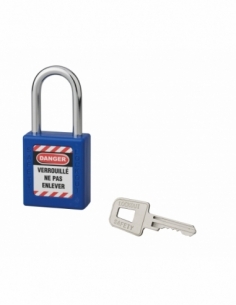 Lucchetto con arco in acciaio Ø 6 x 38 mm, blu – THIRARD