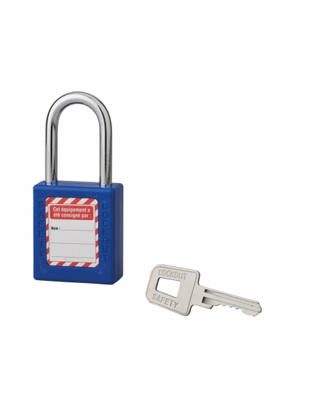 Lucchetto 40 mm con arco in acciaio 6 X 38 mm BLU, Lockout Tagout LOTO - THIRARD