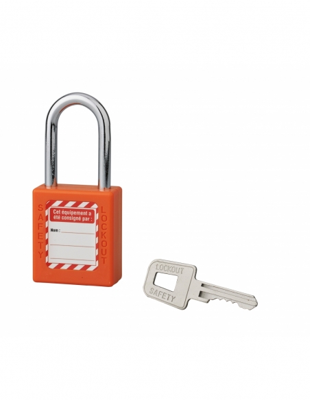 Lucchetto 40 mm con arco in acciaio 6 X 38 mm ARANCIONE, Lockout Tagout LOTO - THIRARD