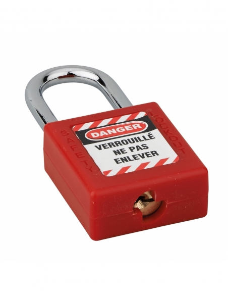 Lucchetto 40 mm arco in acciaio 6 X 38 mm ROSSO, Lockout Tagout LOTO - THIRARD