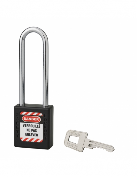 Lucchetto con arco in acciaio Ø 6 x 76 mm, nero – THIRARD
