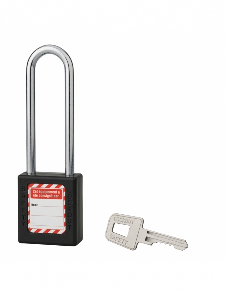 Vista aggiuntiva 1 di Lucchetto con arco in acciaio Ø 6 x 76 mm, nero – THIRARD