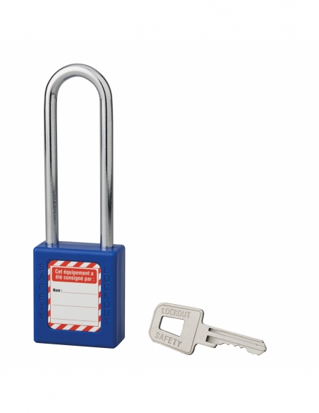 Vista aggiuntiva 1 di Lucchetto con arco in acciaio Ø 6 x 76 mm, blu – THIRARD