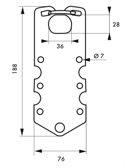 Vista aggiuntiva 1 di Ganascia in alluminio Ø 36 x 28 mm per 6 lucchetti LOTO – THIRARD