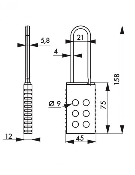 Chiusura in nylon per 6 lucchetti - THIRARD