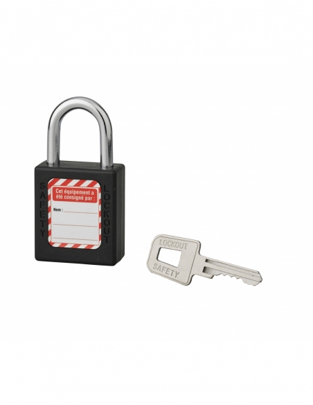 Vista aggiuntiva 1 di Lucchetto con arco in acciaio Ø 6 x 25 mm, nero – THIRARD