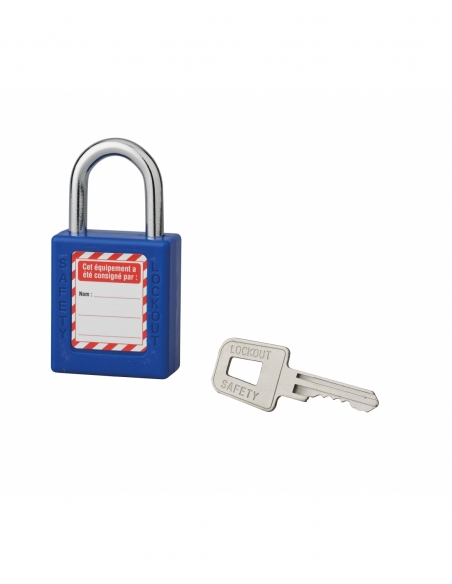 Vista aggiuntiva 1 di Lucchetto 6 x 25 mm, arco in acciaio Ø 6 x 25 mm, blu – THIRARD