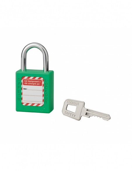 Vista aggiuntiva 1 di Lucchetto 6 x 25 mm, arco in acciaio Ø 6 x 25 mm, verde – THIRARD