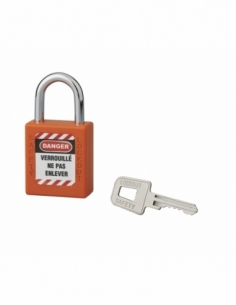 Lucchetto 6 x 25 mm, arco in acciaio Ø 6 x 25 mm, arancione – THIRARD