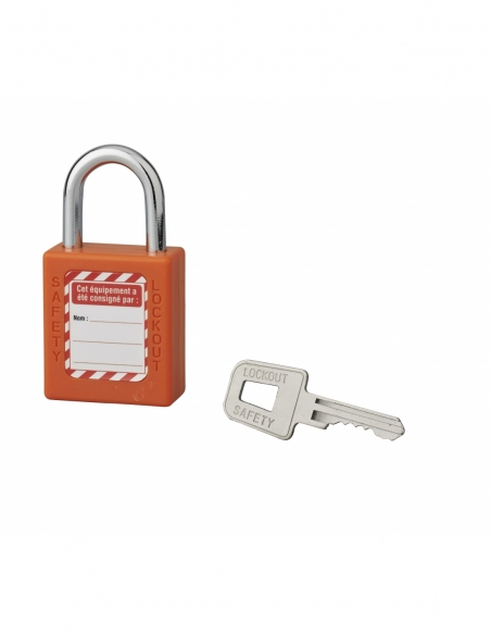 Vista aggiuntiva 1 di Lucchetto 6 x 25 mm, arco in acciaio Ø 6 x 25 mm, arancione – THIRARD