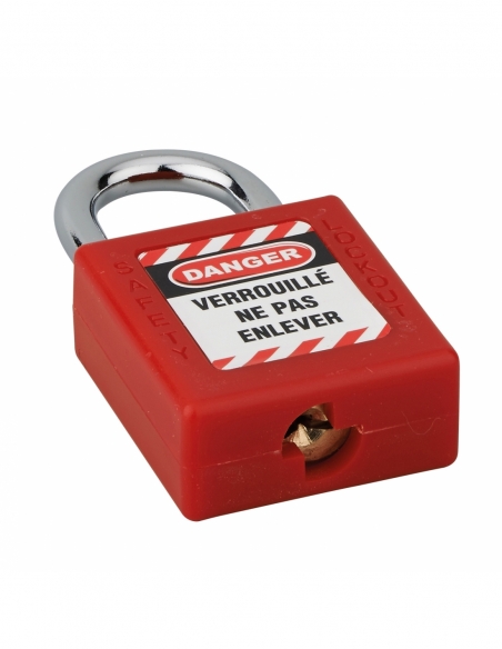 Lucchetto 40 mm con arco in acciaio 6 X 25 mm ROSSO, Lockout Tagout LOTO - THIRARD