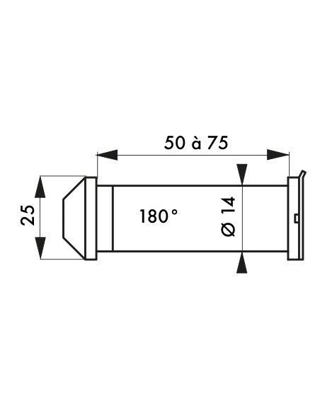 Spioncino ottico 180°, Ø14mm, nichel satinato - THIRARD