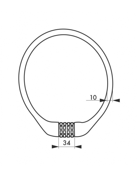 Vista aggiuntiva 3 di Antifurto a cavo Ø 10 mm, lunghezza 0,60 m, combinazione modificabile – THIRARD