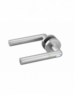 Coppia di maniglie collegate con impugnatura sinistra, quadro 7 mm, nichel satinato – THIRARD