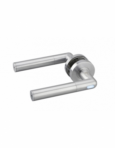Coppia di maniglie collegate con impugnatura sinistra, quadro 7 mm, nichel satinato – THIRARD