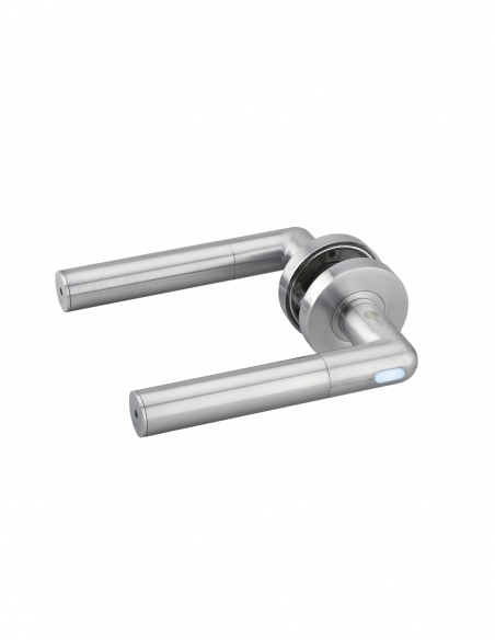 Coppia di maniglie collegate con impugnatura sinistra, quadro 7 mm, nichel satinato – THIRARD