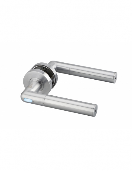 Coppia di maniglie collegate con impugnatura destra, quadro 7 mm, nichel satinato – THIRARD
