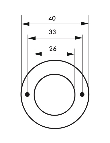 Borchia rosetta per cilindro Ø26mm, ottone - THIRARD