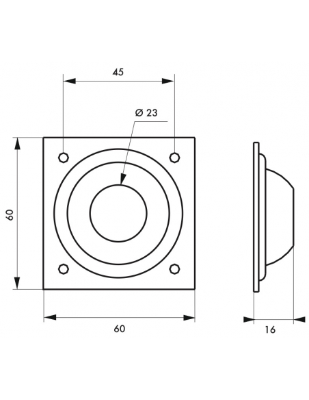 Borchia per cilindro tondo, Ø23mm, ottone cromato - THIRARD