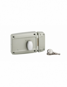 Serratura di sicurezza con cilindro e pomolo a pulsante 120 x 90 mm, destra, con maniglia – THIRARD