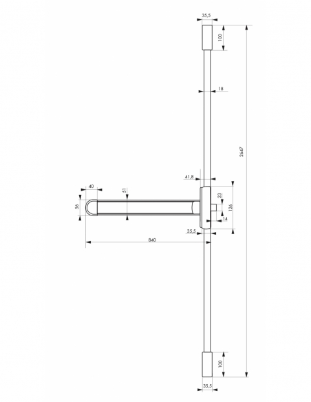 Serratura maniglione antipanico S-Push per porta d'ingresso, 2/3 punti sopra e sotto, reversibile, grigio - THIRARD
