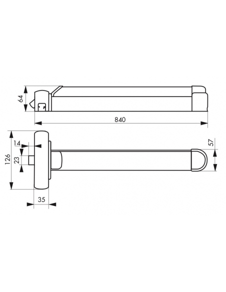 Serratura maniglione antipanico S-Push per porta d'ingresso, 1 pz. reversibile, nero - THIRARD