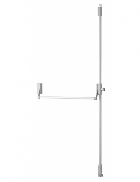 Serratura maniglione antipanico D-Cross per porta d'ingresso 1150mm max, 2/3 punti sopra e sotto, reversibile, grigio - THIRARD