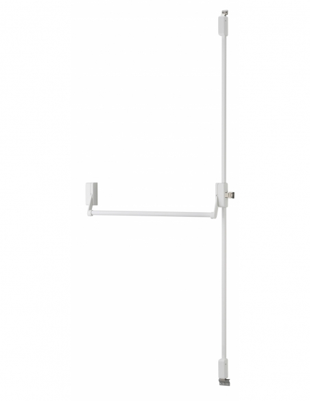 Serratura antipanico a 2/3 punti superiore e inferiore, reversibile, verniciata bianca, porta max 1150 mm – THIRARD