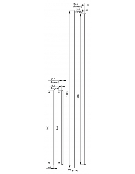 Vista aggiuntiva 1 di Kit prolunga superiore e inferiore verniciato grigio per porta, altezza max 3 m – THIRARD