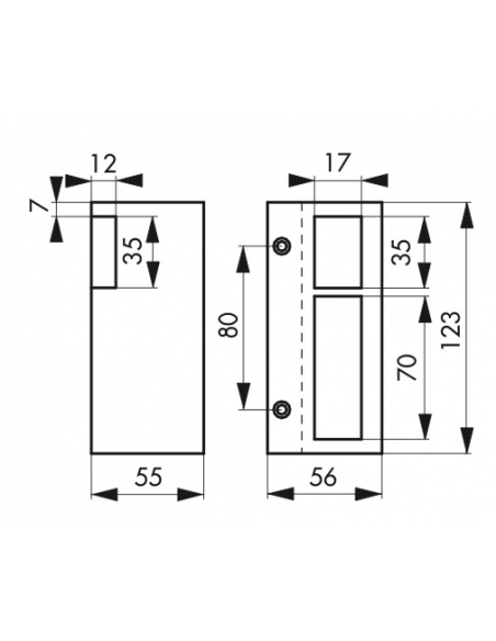Incontro elettrico per serratura verticale da applicare, reversibile, 12V, compatibile con l'esterno, grigio - THIRARD